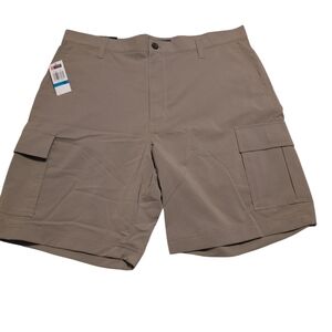 Chaps Tan Cargo Shorts with Flat Front Design